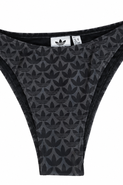 dół bikini w kolorze szarym z czarnym monogramem